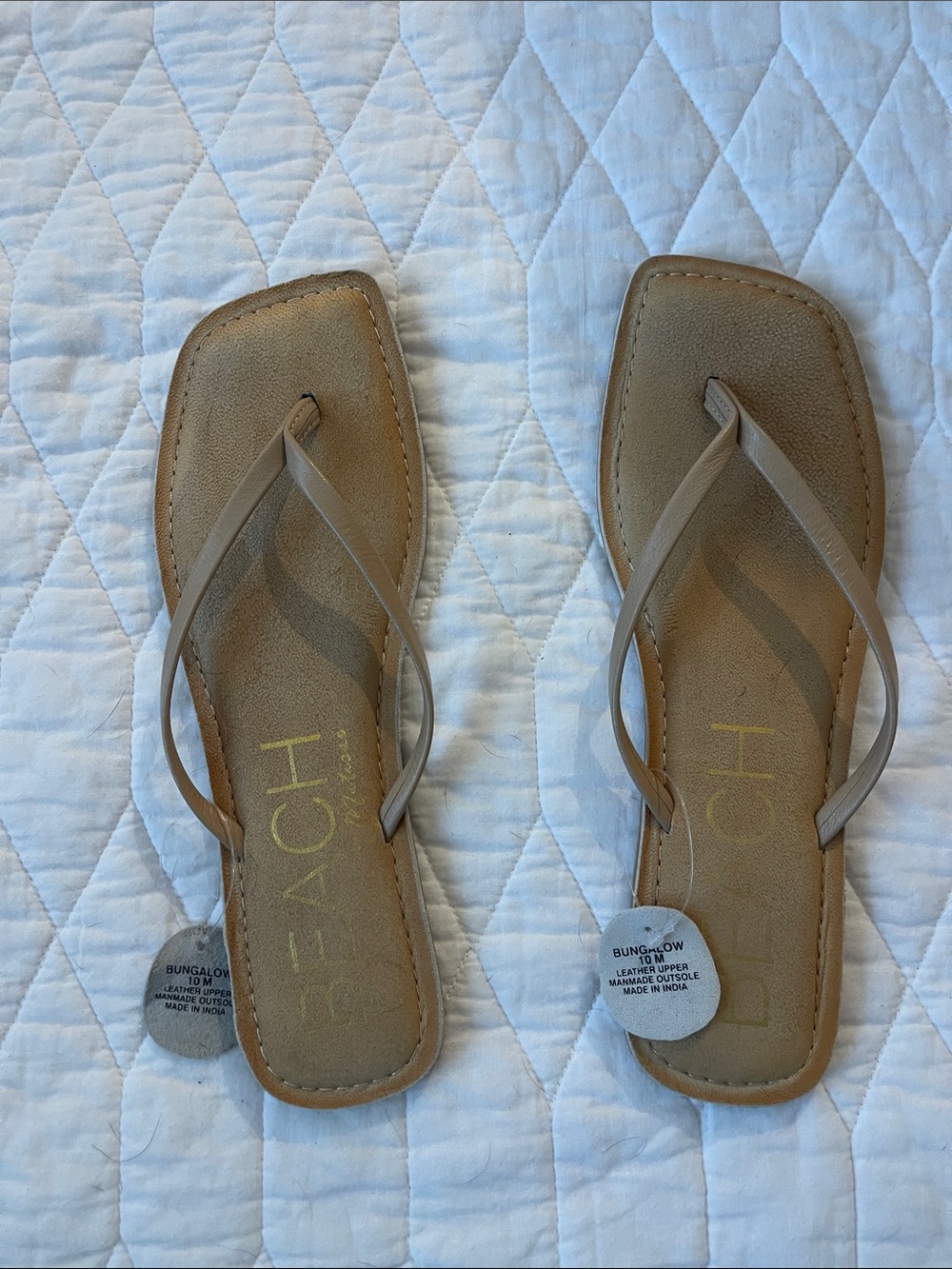 Beach Taupe Square-Toe Women's Flip Flop Sandals by BEACH